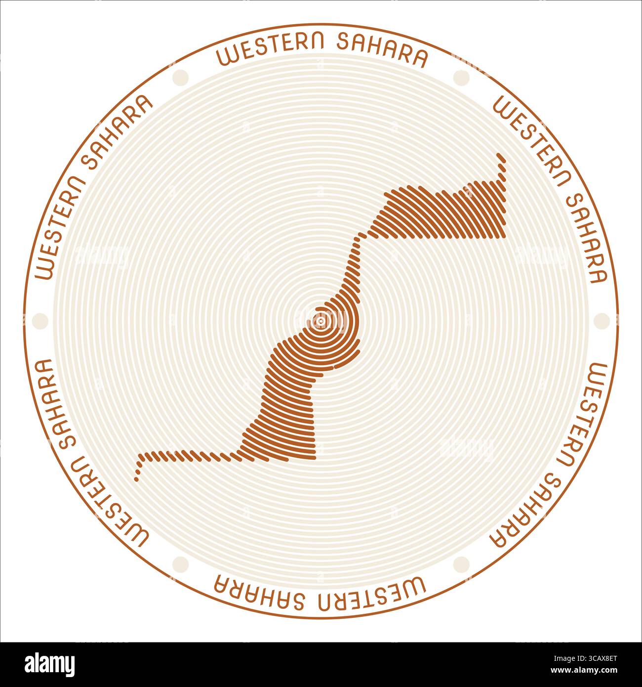 Logo rond Sahara Occidental. Construction de bagues en forme de pays. Sahara Occidental texte dans tout le pays. Illustration vectorielle. Illustration de Vecteur