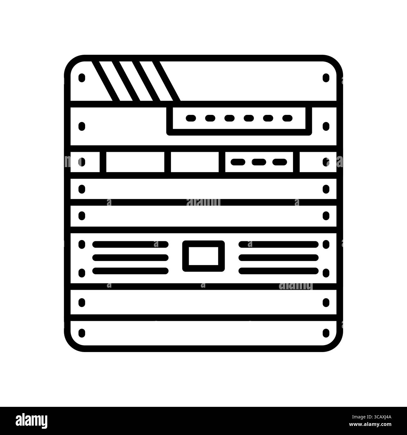 icône de ligne noire de configuration du minilab à domicile. Elément isolé vectoriel.contour modifiable Illustration de Vecteur