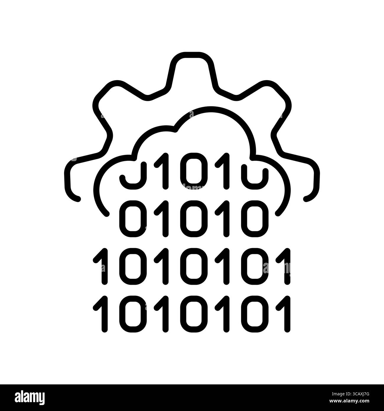 infrastructure en tant qu'icône de ligne noire de code. Elément isolé vectoriel.contour modifiable Illustration de Vecteur