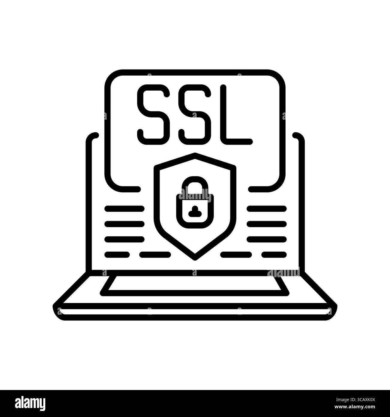 icône de ligne noire du certificat ssl. Elément isolé vectoriel.contour modifiable Illustration de Vecteur