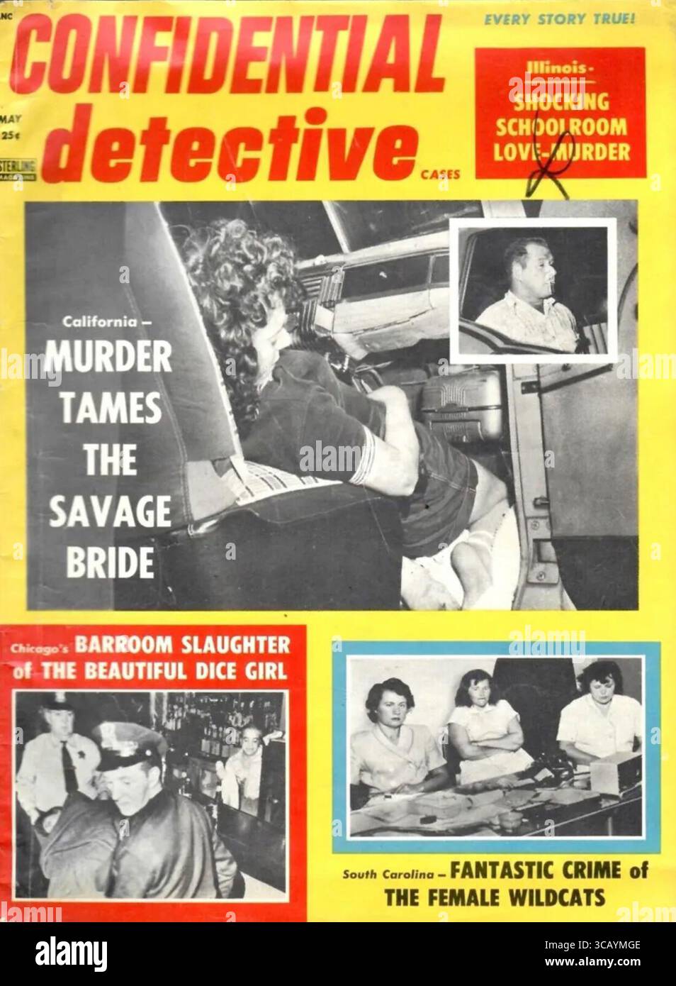 1957 mai couverture confidentielle du magazine Detective cases Banque D'Images