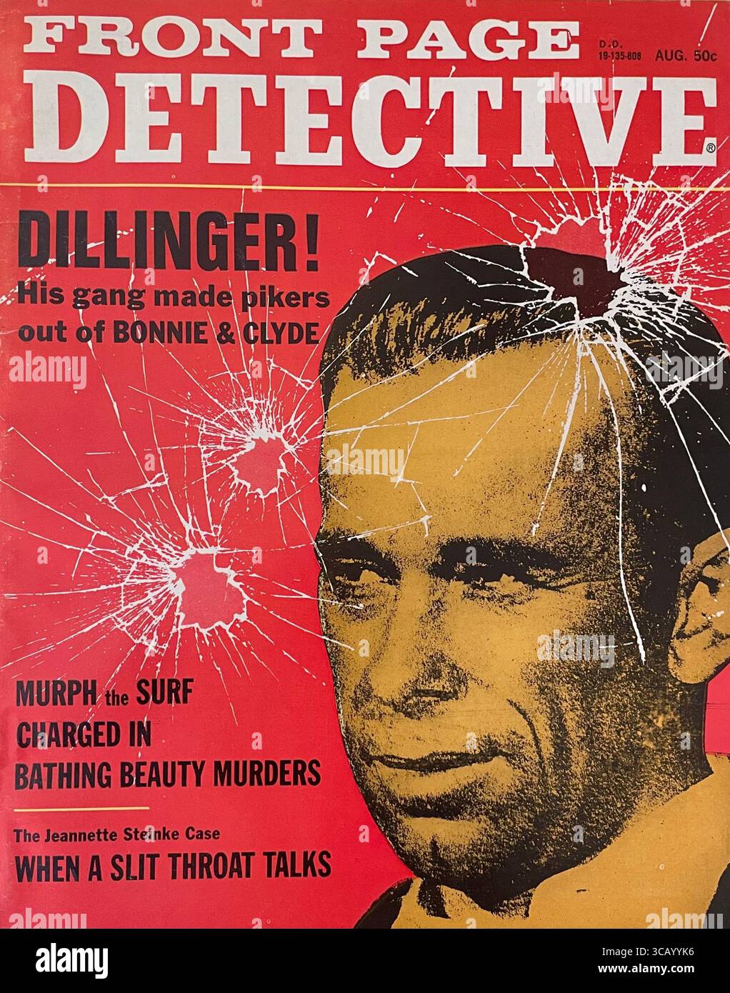 1968 août couverture du magazine Detective Magazine mettant en vedette John Dillinger Banque D'Images 1968 août couverture du magazine Detective Magazine mettant en vedette John Dillinger Banque D'Images