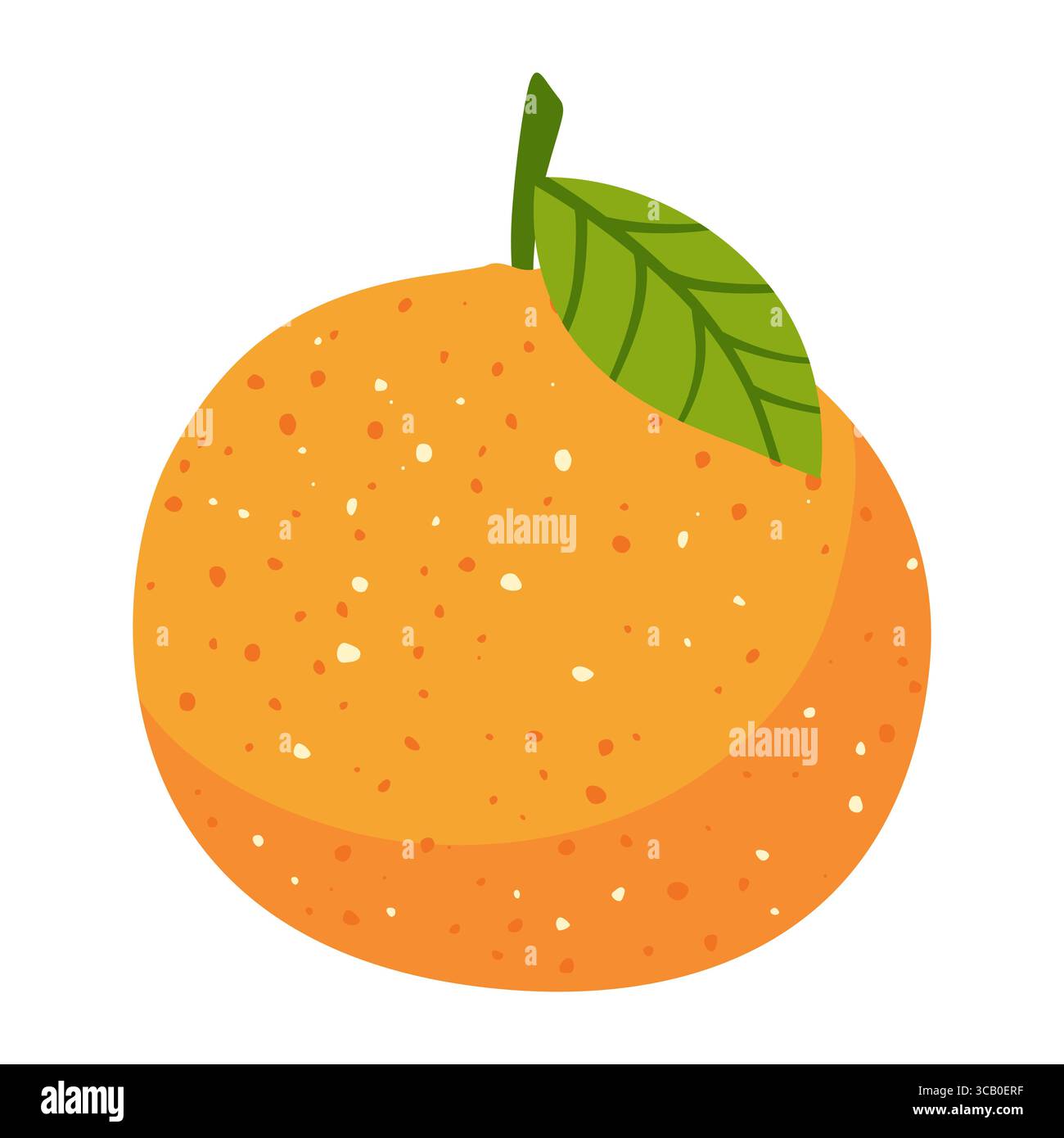 Illustration de dessin animé orange agrumes. Orange entière juteuse mandarine abstraite enfantine dessinée à la main agrumes. Graphisme graphique stylisé à motif graphique vectoriel simple pour les enfants, autocollant, carte, couverture d'affiche Illustration de Vecteur