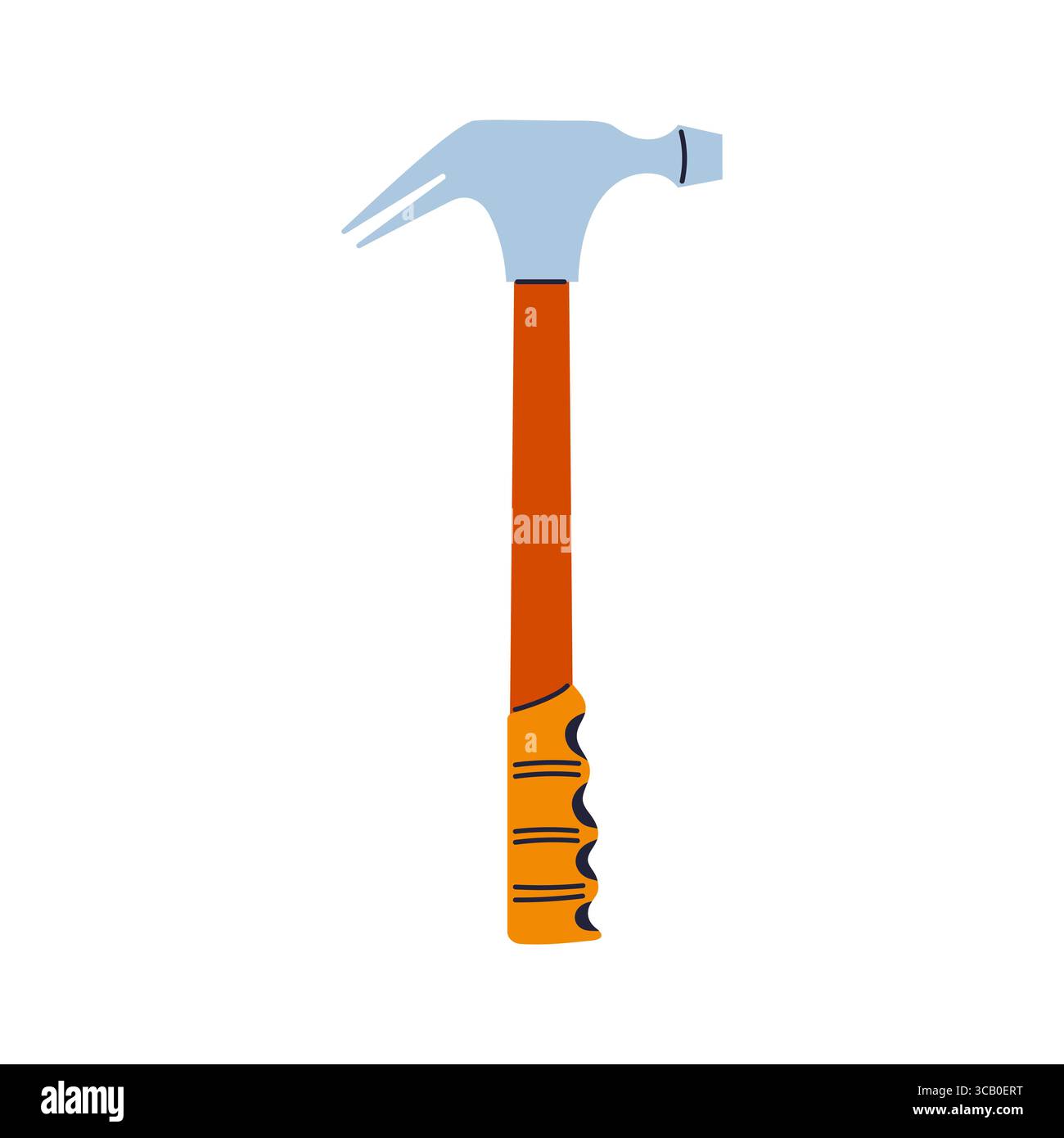 Illustration vectorielle de marteau à griffes. Outil extracteur de clous moderne avec griffe incurvée, outils de réparation mécanicien de menuiserie plombier. Marteau-outil stylisé construction professionnelle simple Illustration de Vecteur