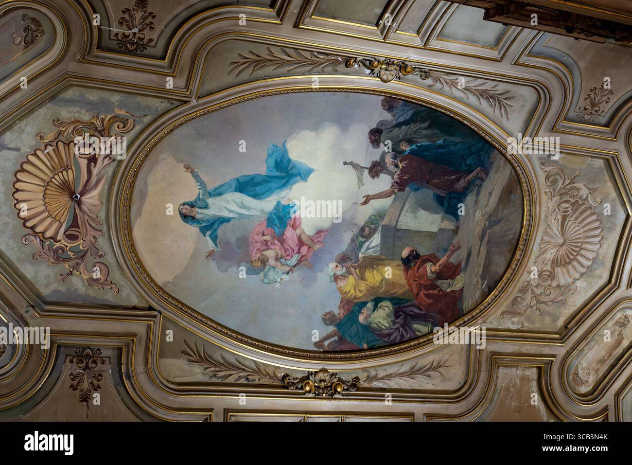 2 mars 2023, Santiago, région métropolitaine de Santiago, Chili : une peinture sur le plafond orné de la nef de la cathédrale métropolitaine de Santiago à Santiago, Chili. (Crédit image : © Jon G. Fuller / Vwpics/VW pics via ZUMA Press Wire) Banque D'Images