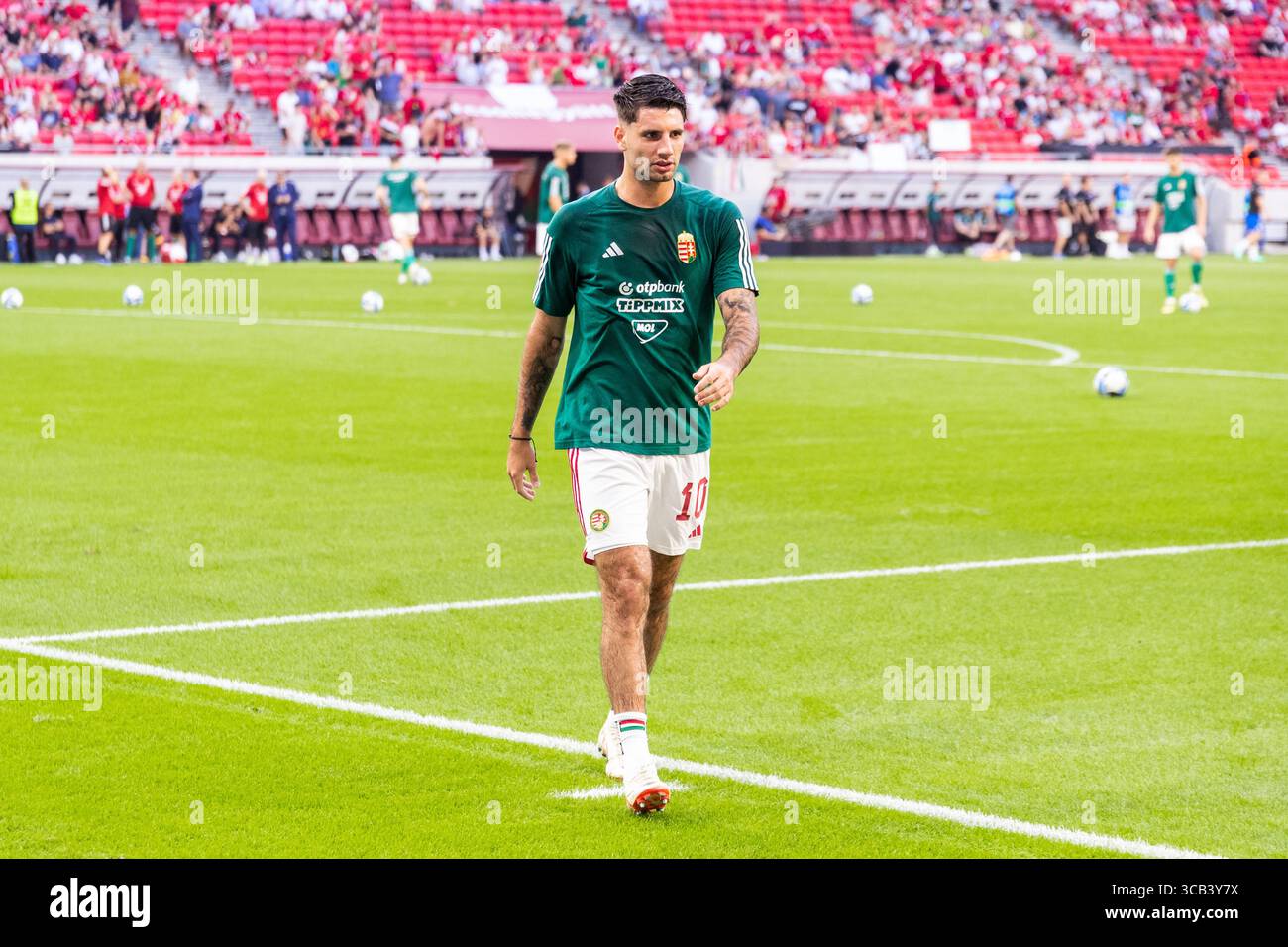 10 septembre 2023, Budapest, null, Hongrie : Budapest, Hongrie. 10 septembre 2023. Dominik Szoboszlai (10 ans), de Hongrie, vu avant l'amical de football entre la Hongrie et la République tchèque à la Puskas Arena de Budapest. (Crédit image : © Gonzales photo/Gonzales photo via ZUMA Press) Banque D'Images