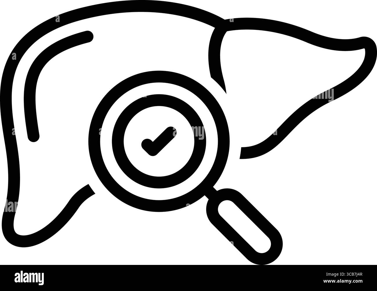 Icône de vérification du foie, foie Illustration de Vecteur