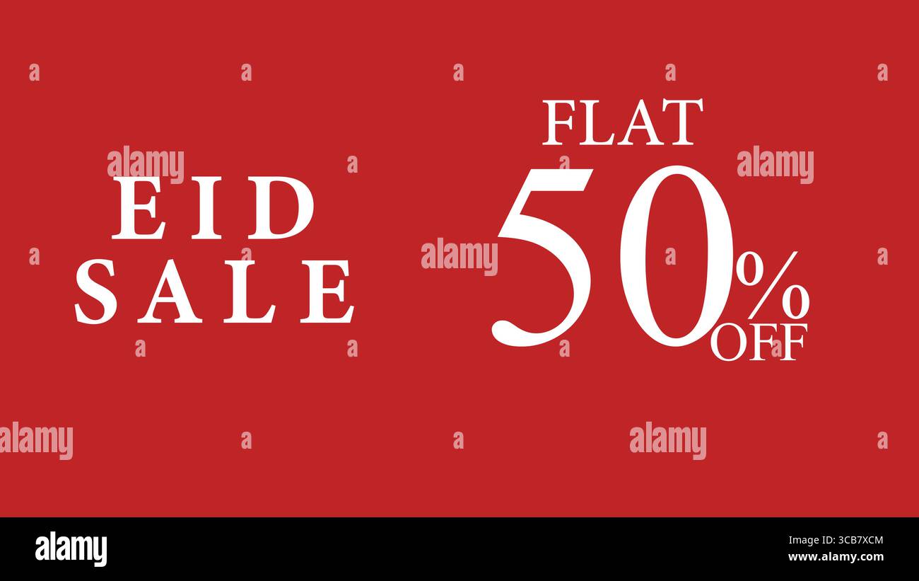 EID Sale plat 50% de réduction, offre spéciale de réduction festive pour les clients, parfait pour les promotions saisonnières et les campagnes de marketing. Illustration de Vecteur