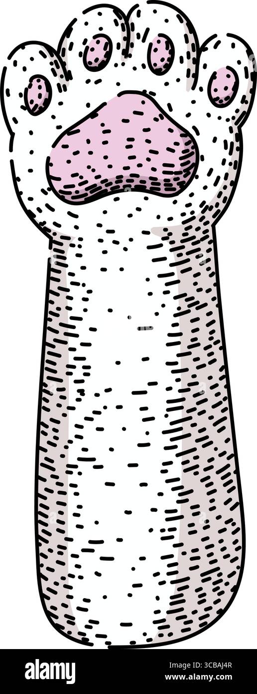 pads chat patte esquisse de vecteur dessiné à la main Illustration de Vecteur