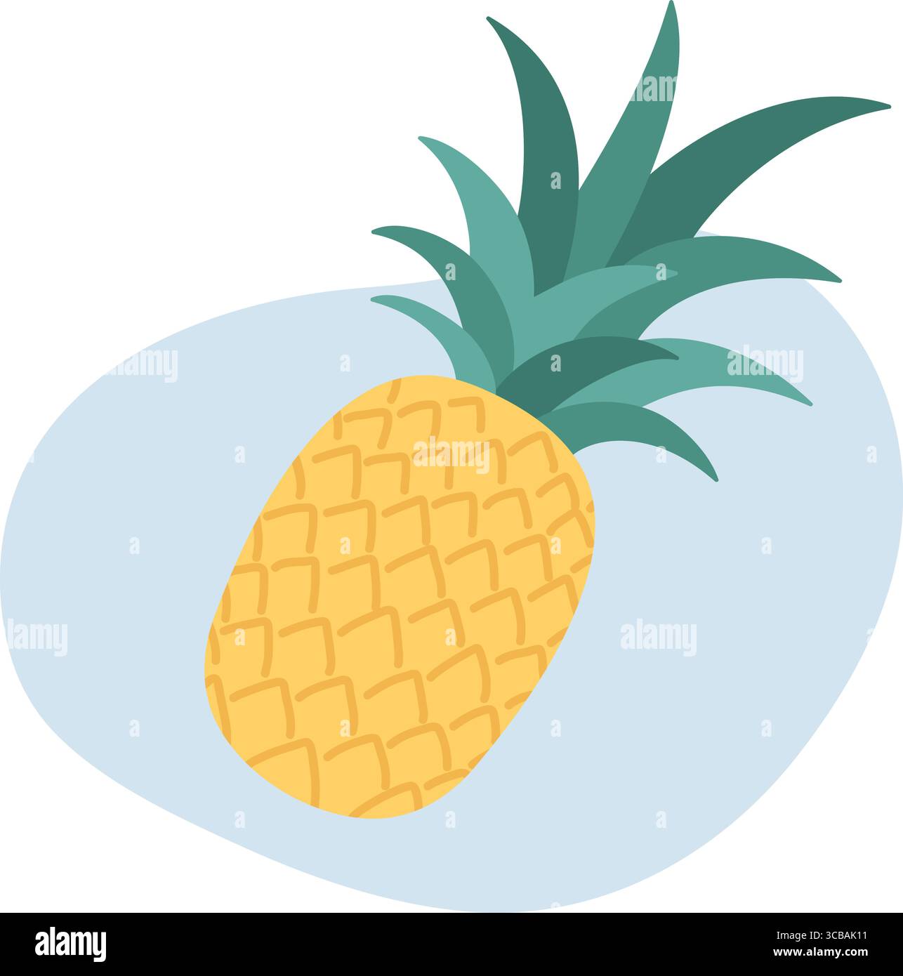 Fruit d'ananas dessiné à la main. Fruit de dessin animé. Illustration vectorielle Illustration de Vecteur