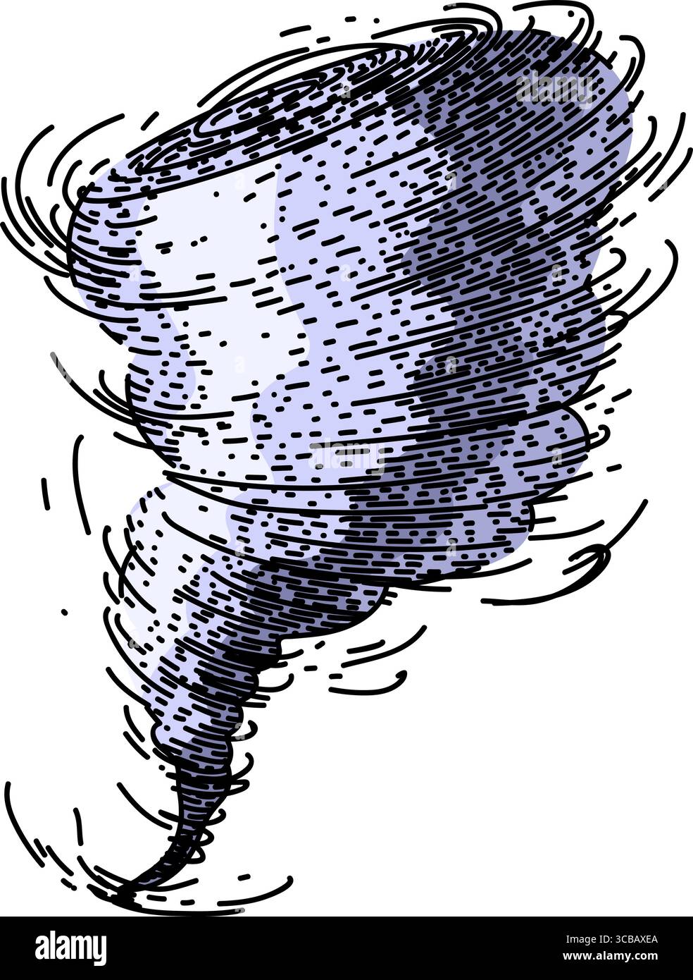 vecteur dessiné à la main par l'esquisse tornade de twister Illustration de Vecteur
