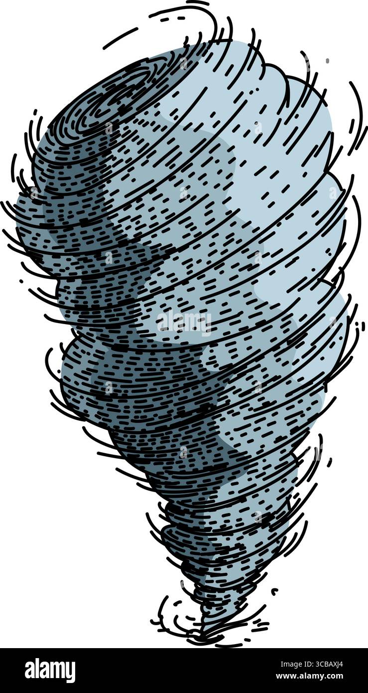 vecteur dessiné à la main par l'esquisse de tornade vortex Illustration de Vecteur