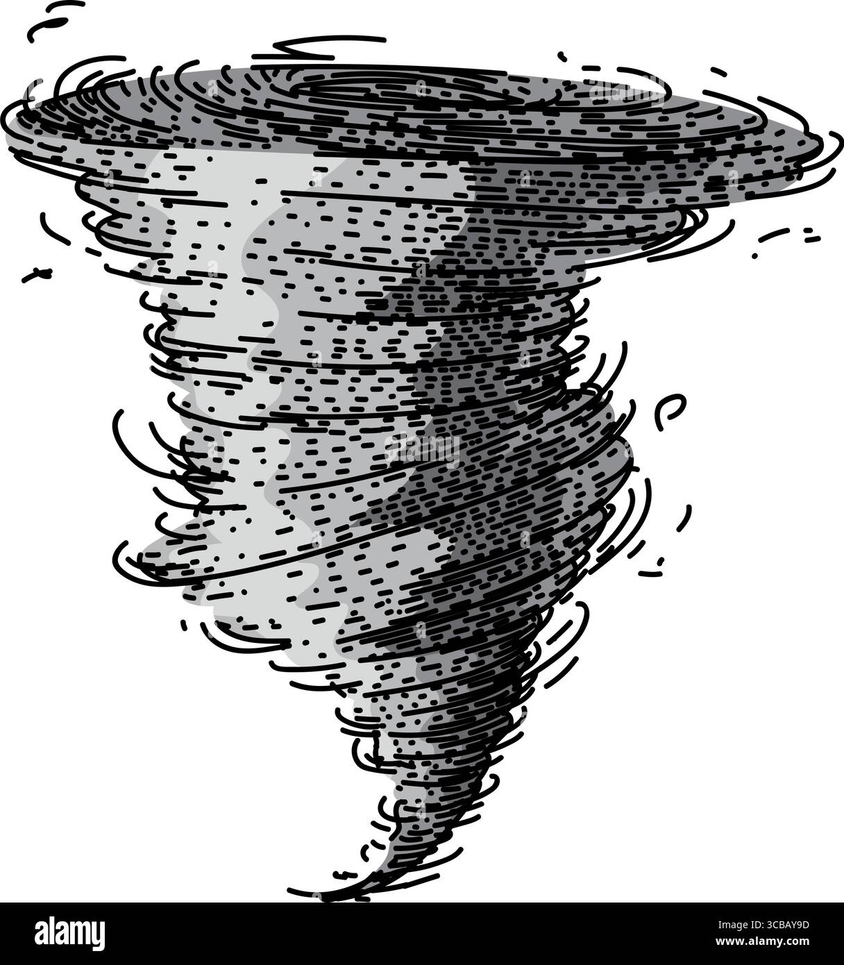 vecteur dessiné à la main par l'esquisse de tornade de tempête Illustration de Vecteur