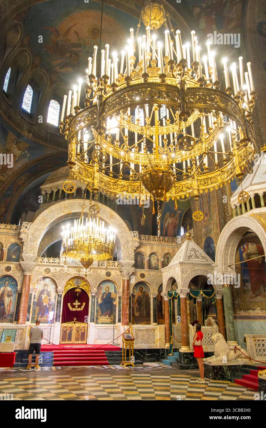 Bulgarie, Sofia, place Alexandre Nevski, Cathédrale orthodoxe Alexandre Nevski Banque D'Images