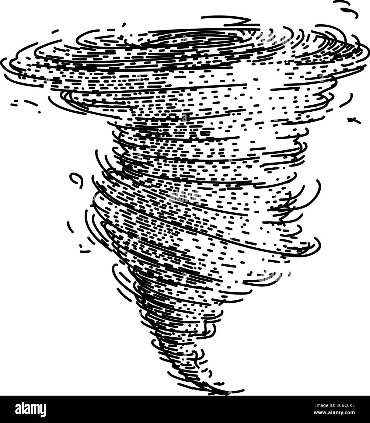 vecteur dessiné à la main par l'esquisse de tornade de tempête Illustration de Vecteur