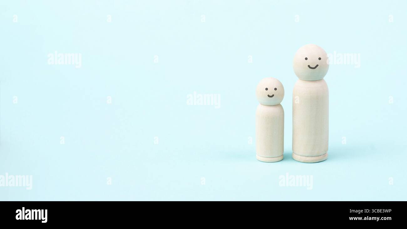 Mère célibataire ou père avec enfant, parents divorcés, famille, bonheur et amour Banque D'Images