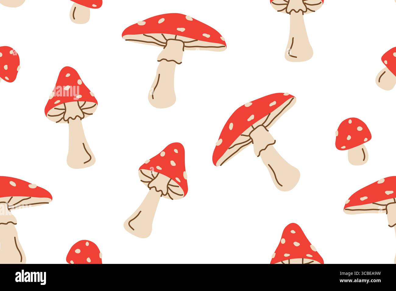 toadstools champignons motif sans couture ; idéal pour les textiles saisonniers, le papier d'emballage, la décoration intérieure et les dessins sur le thème des bois - illustration vectorielle Illustration de Vecteur