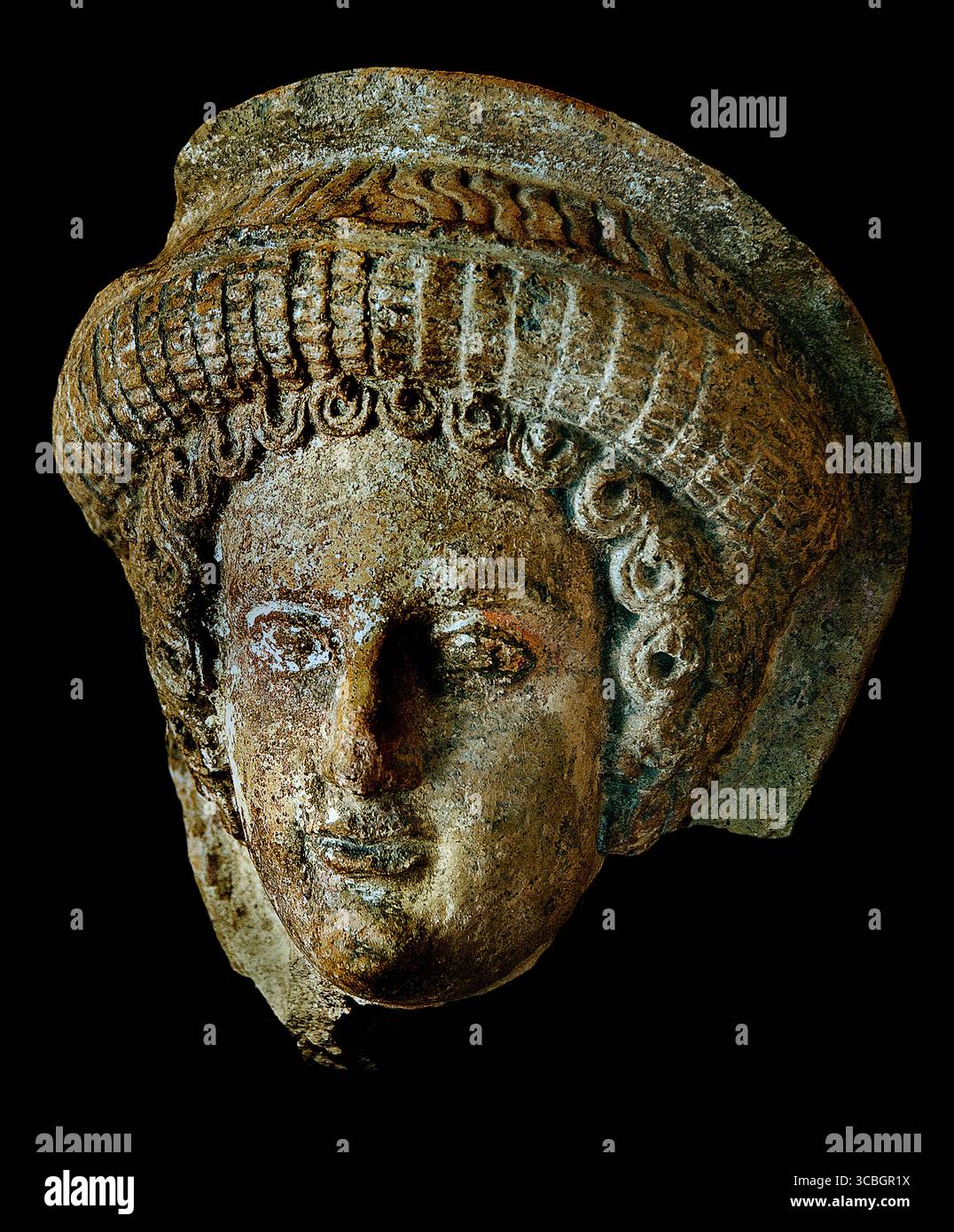 Chef d'une femme IVe siècle av. J.-C. Italie étrusque Toscane Musée du Louvre Paris France Banque D'Images