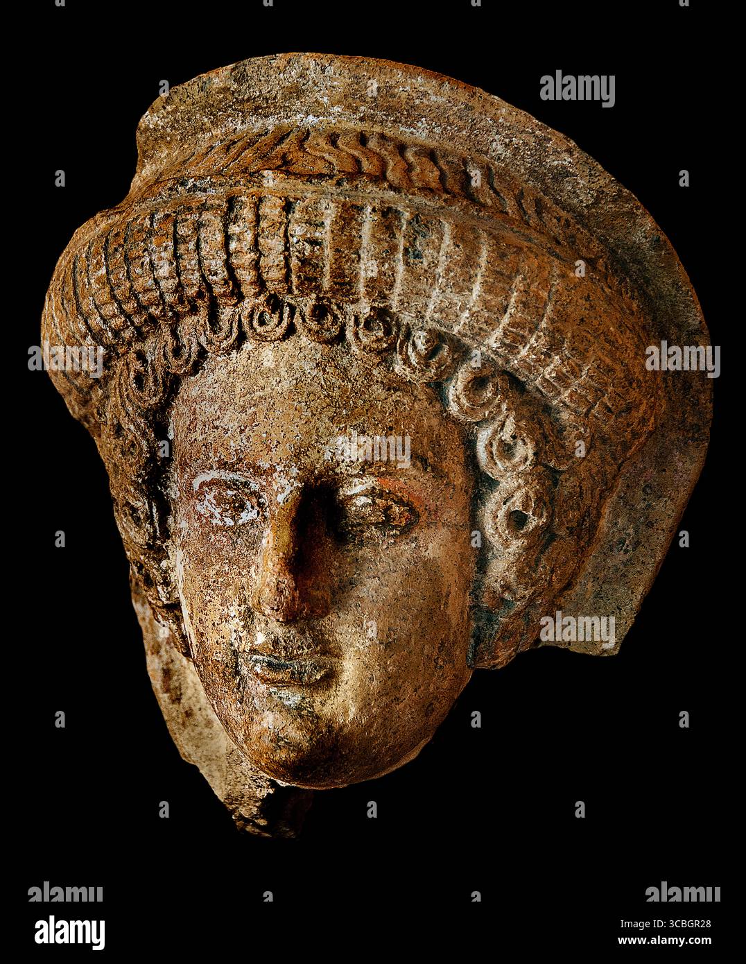 Chef d'une femme IVe siècle av. J.-C. Italie étrusque Toscane Musée du Louvre Paris France Banque D'Images