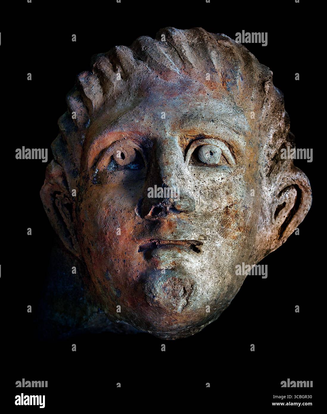 Chef jeune homme 4ème siècle av. J.-C. Italie étrusque Toscane Musée du Louvre Paris France Banque D'Images