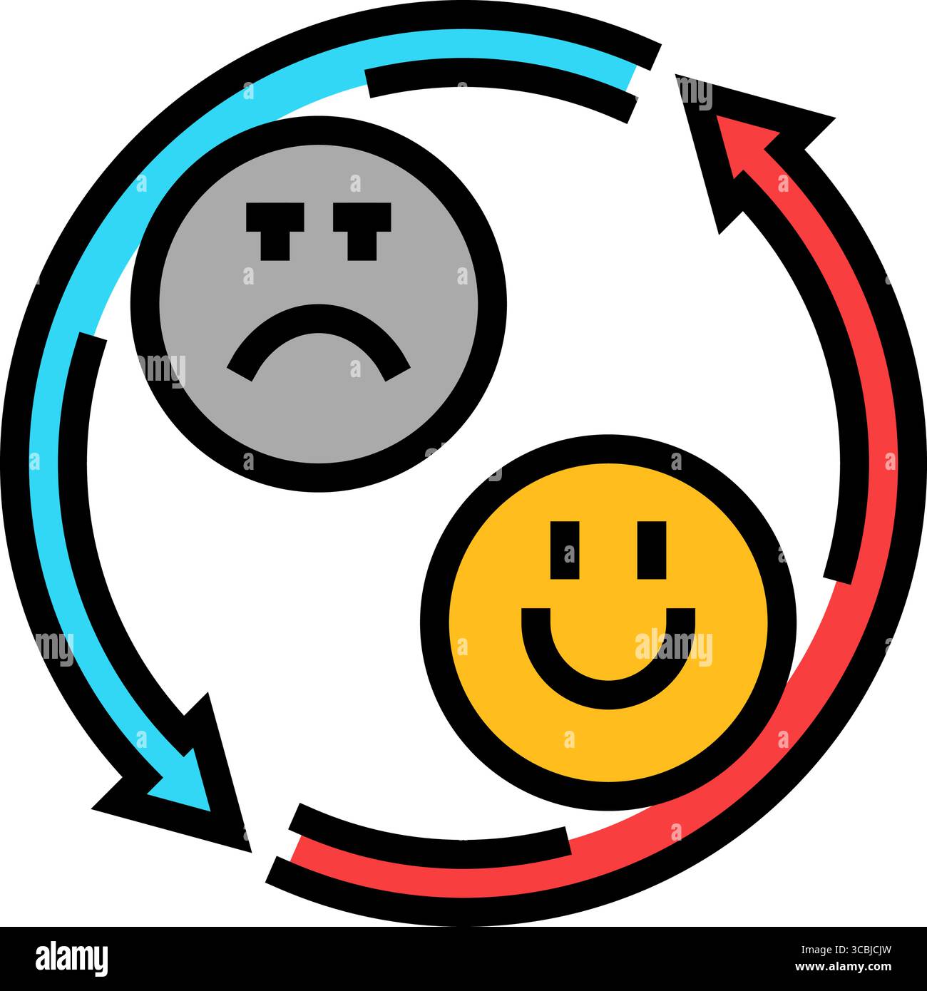 mood swings adolescence puberté illustration vectorielle d'icône de couleur Illustration de Vecteur