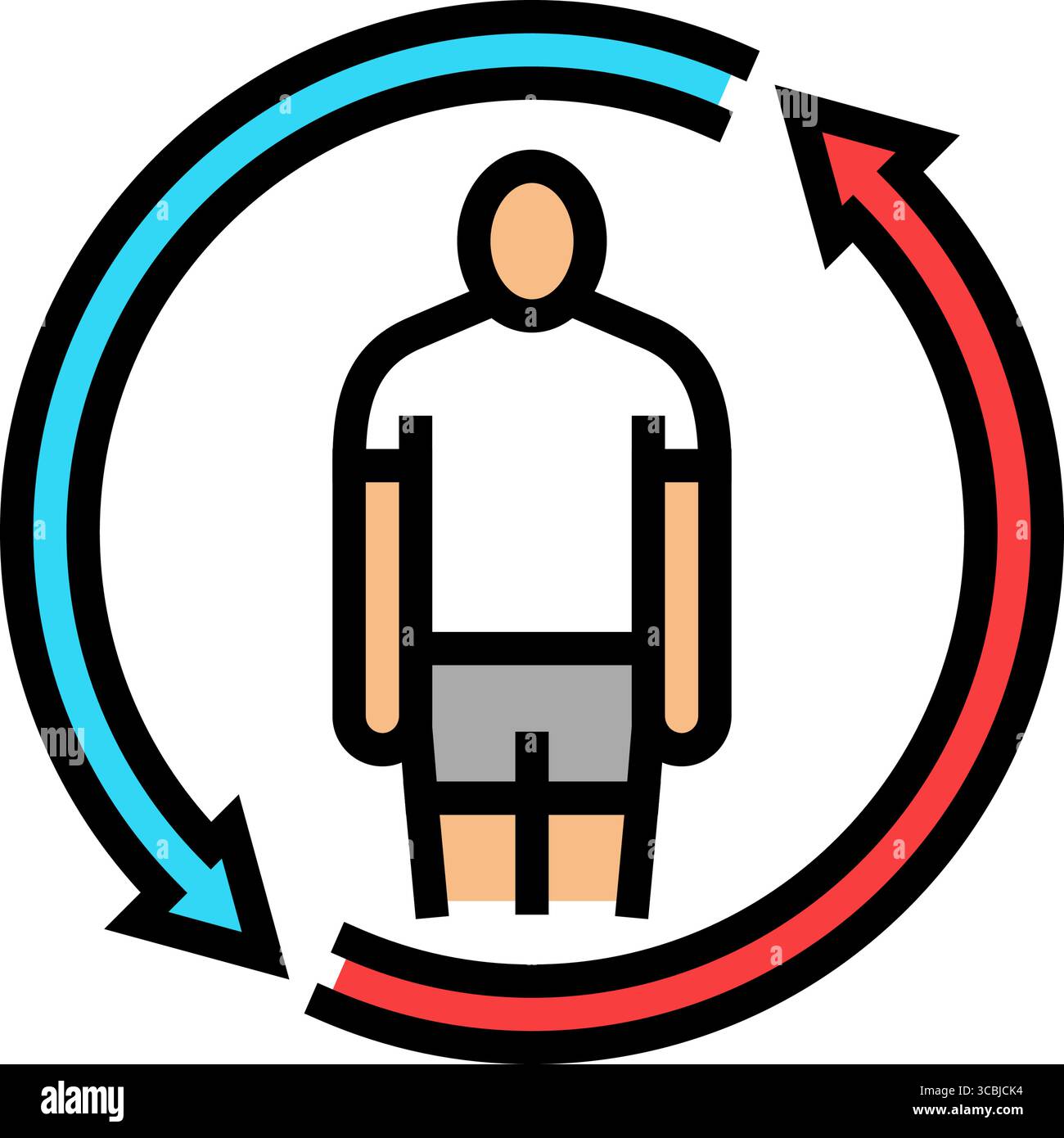 transformation physique adolescence puberté illustration vectorielle d'icône de couleur Illustration de Vecteur