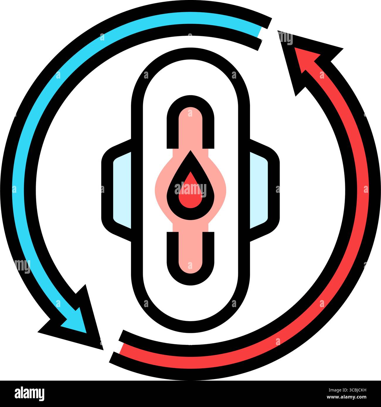 menstruation adolescence puberté illustration vectorielle d'icône de couleur Illustration de Vecteur