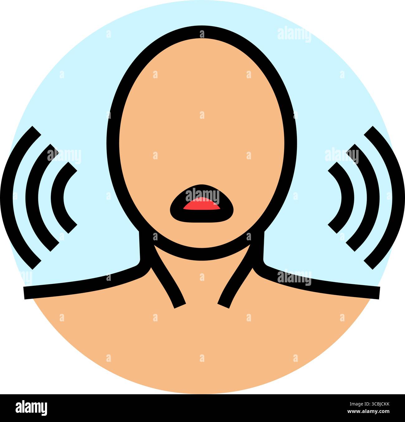 illustration vectorielle d'icône de couleur de puberté de changement de voix de l'adolescence Illustration de Vecteur