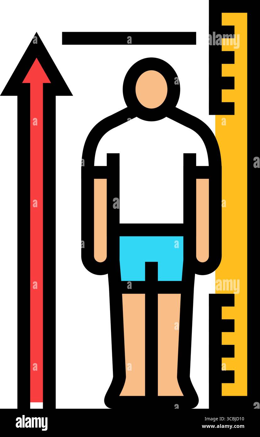 la croissance pousse l'adolescence puberté illustration vectorielle d'icône de couleur Illustration de Vecteur