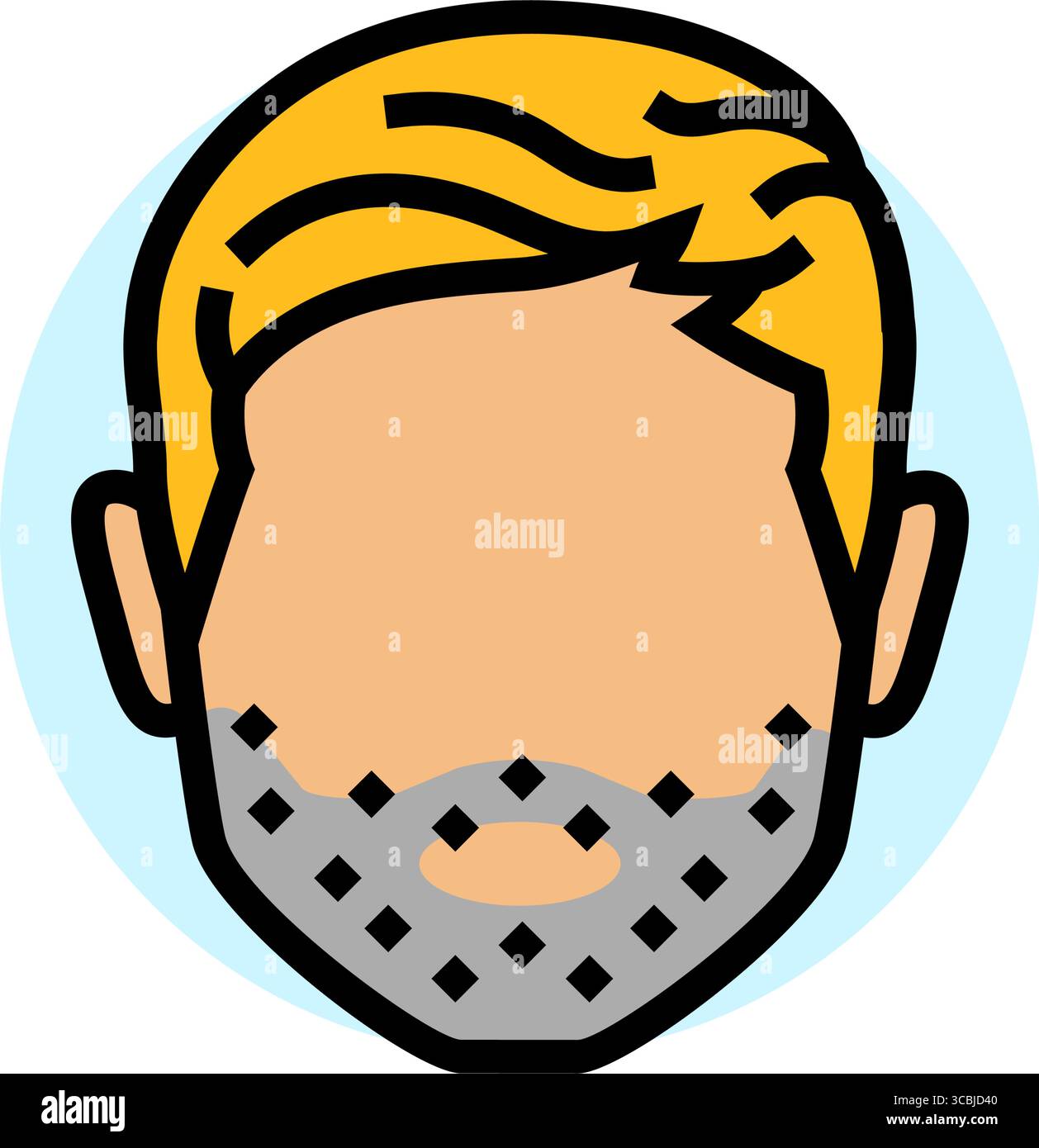 pilosité faciale adolescence puberté illustration vectorielle d'icône de couleur Illustration de Vecteur