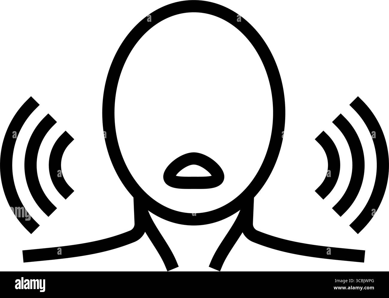 illustration vectorielle d'icône de ligne de puberté de changement de voix d'adolescence Illustration de Vecteur