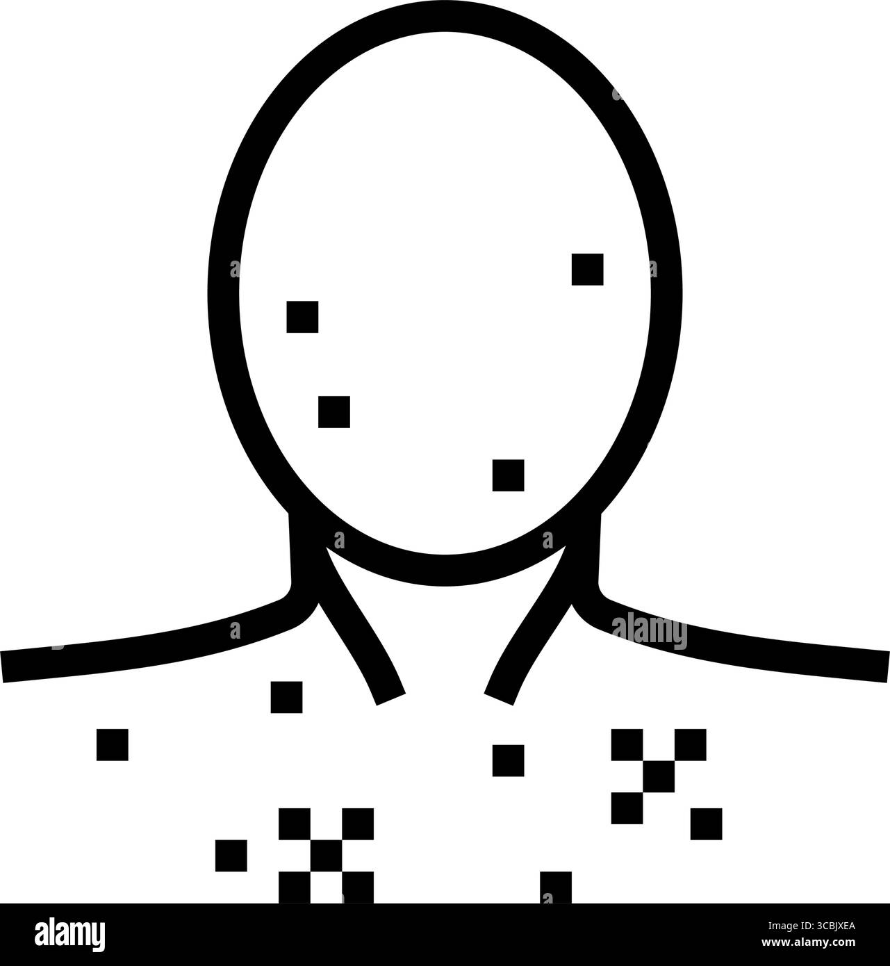 illustration vectorielle d'icône de ligne de puberté d'acné adolescence Illustration de Vecteur