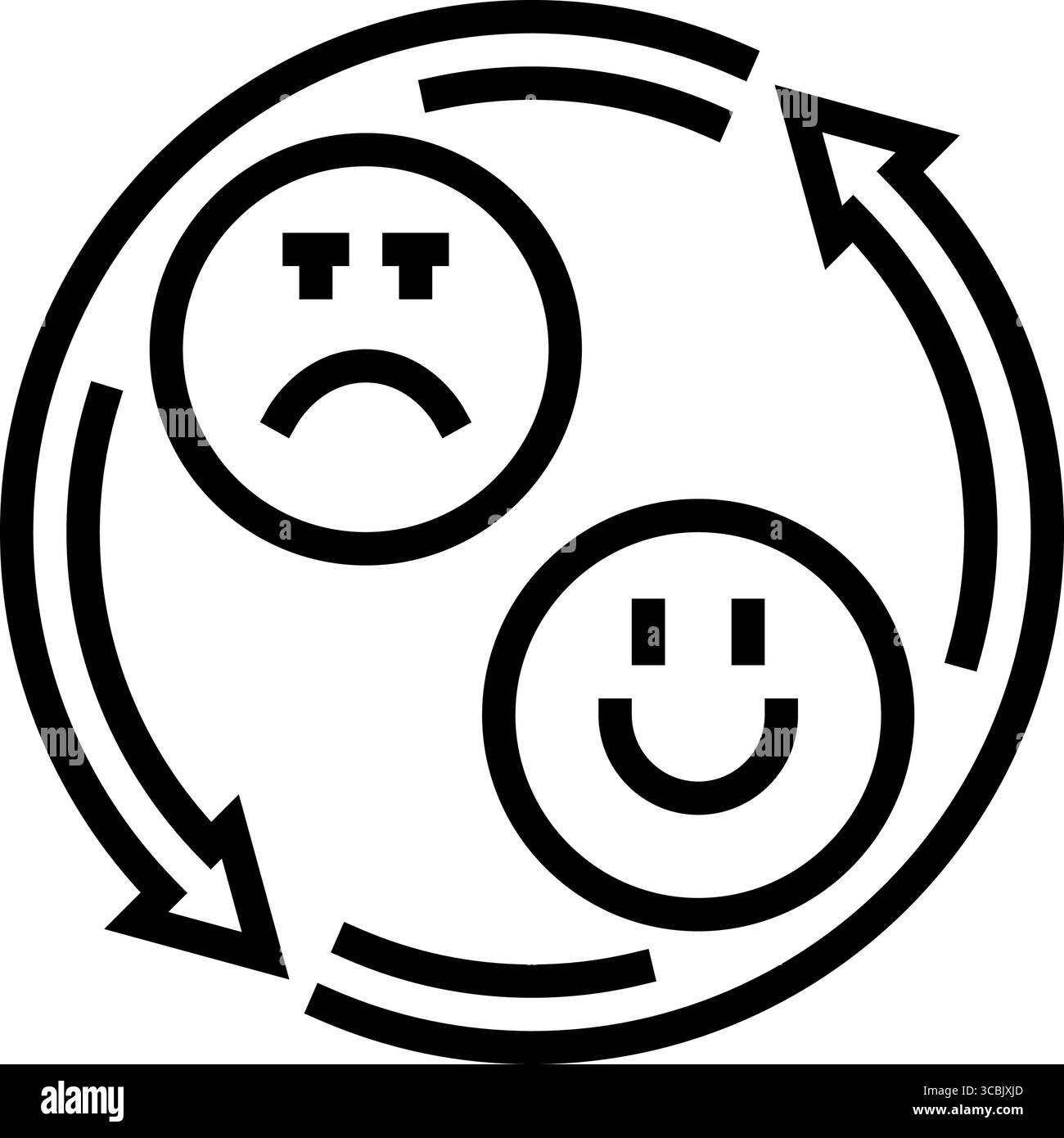 oscillation d'humeur adolescence ligne puberté illustration vectorielle d'icône Illustration de Vecteur