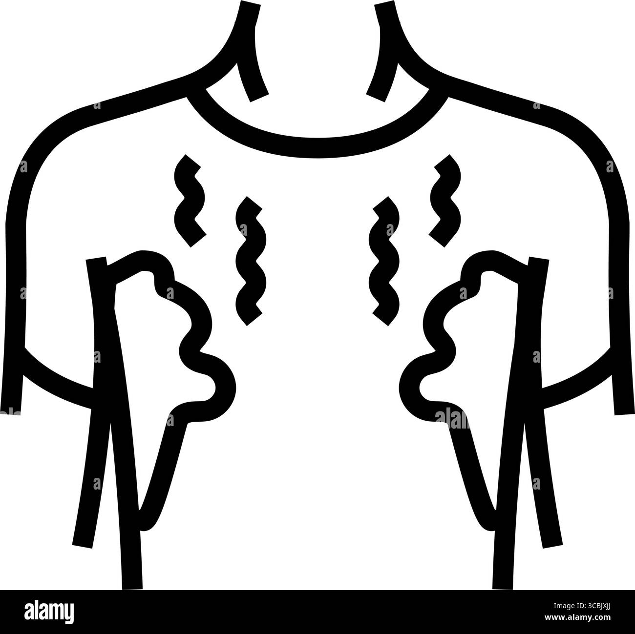 sueur odeur adolescence puberté ligne illustration vectorielle d'icône Illustration de Vecteur