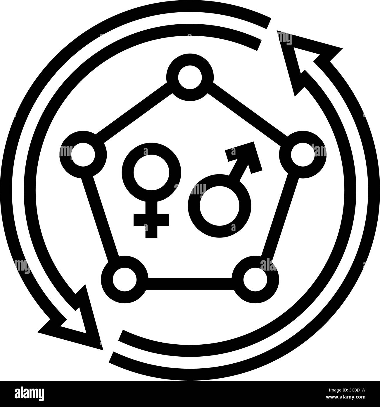 changements hormonaux illustration vectorielle d'icône de ligne de puberté de l'adolescence Illustration de Vecteur