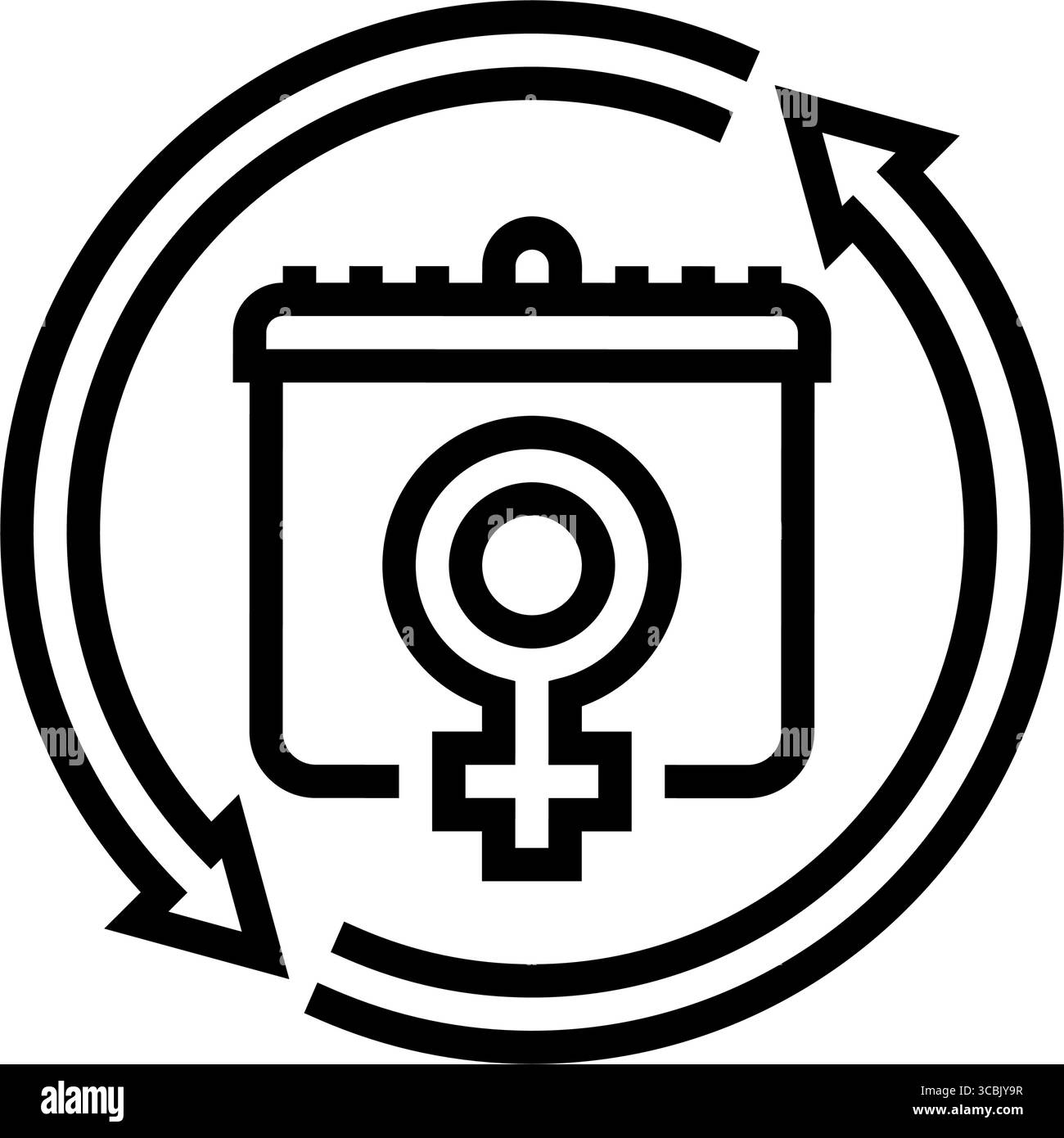 illustration vectorielle d'icône de ligne de puberté de l'adolescence du cycle menstruel Illustration de Vecteur