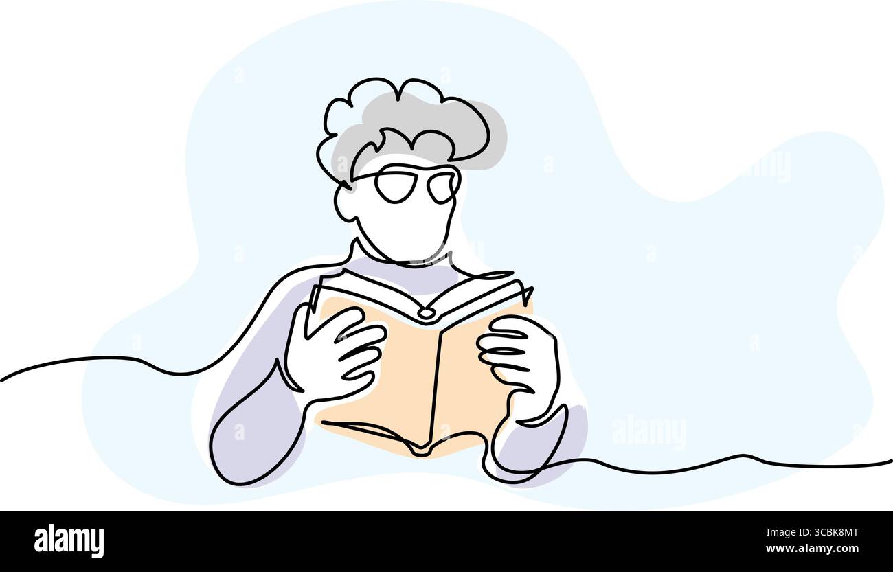 Carte de retour à l'école. Concept d'éducation. Livre de lecture étudiant garçon Illustration de Vecteur