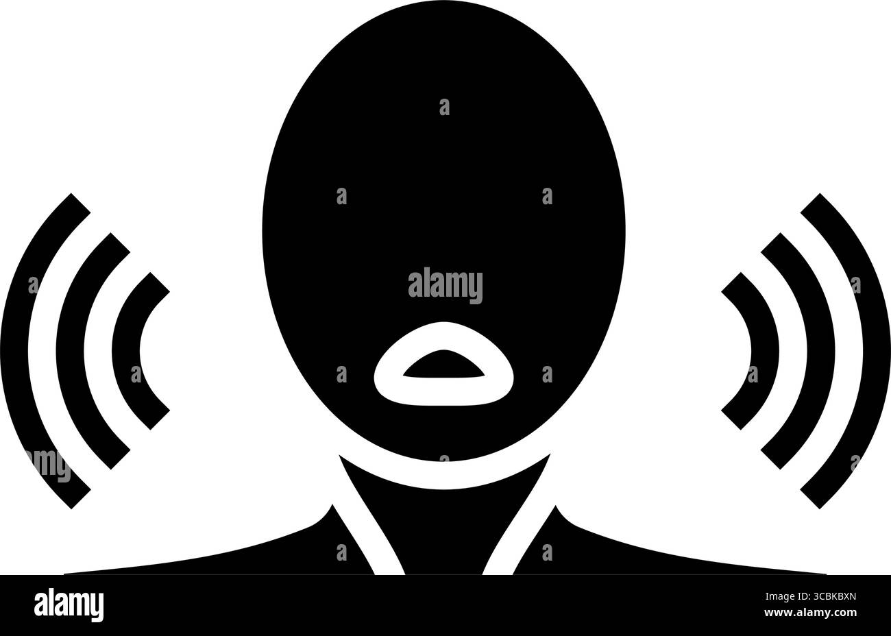 illustration vectorielle d'icône de glyphe de puberté de changement de voix adolescence Illustration de Vecteur