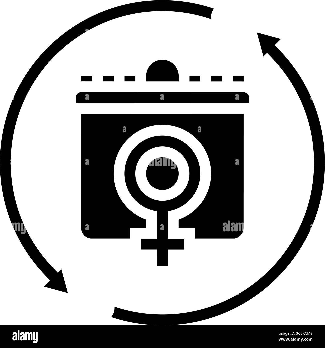 cycle menstruel adolescence puberté icône glyphe illustration vectorielle Illustration de Vecteur