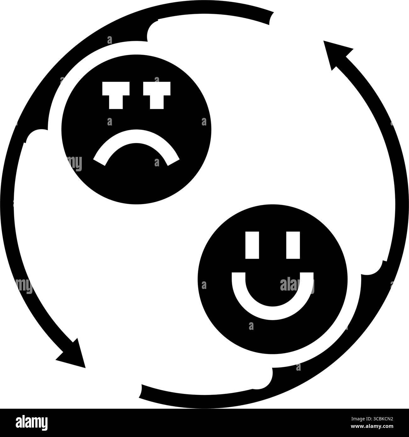 mood swings adolescence puberté illustration vectorielle d'icône de glyphe Illustration de Vecteur