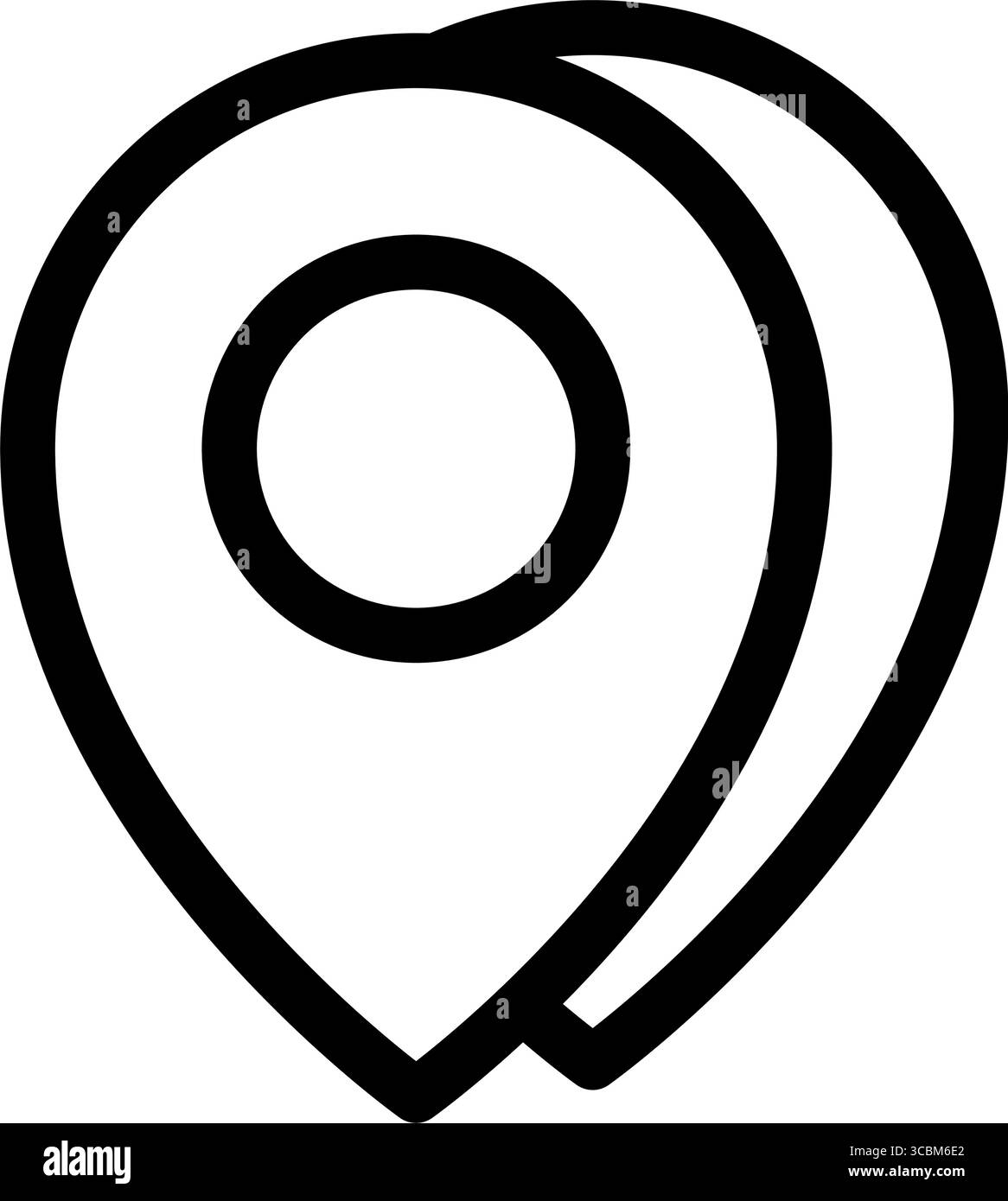 Cette icône représente des marqueurs de position, utiles pour les cartes, la navigation et l'indication de plusieurs points d'intérêt. Illustration de Vecteur
