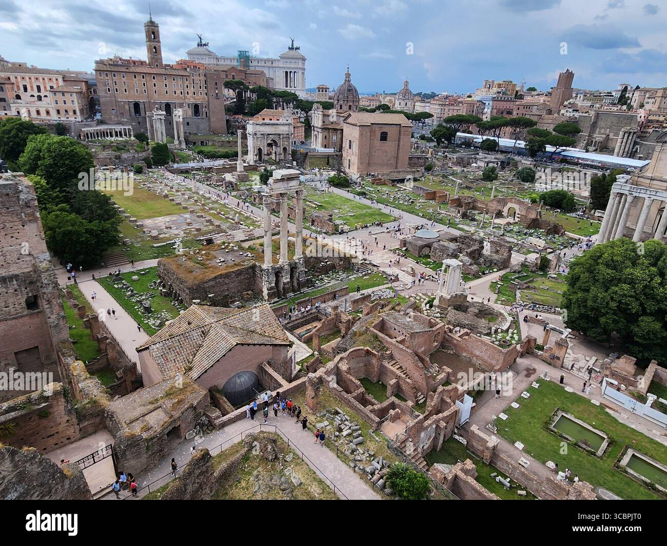 plan large du forum romain à rome Banque D'Images