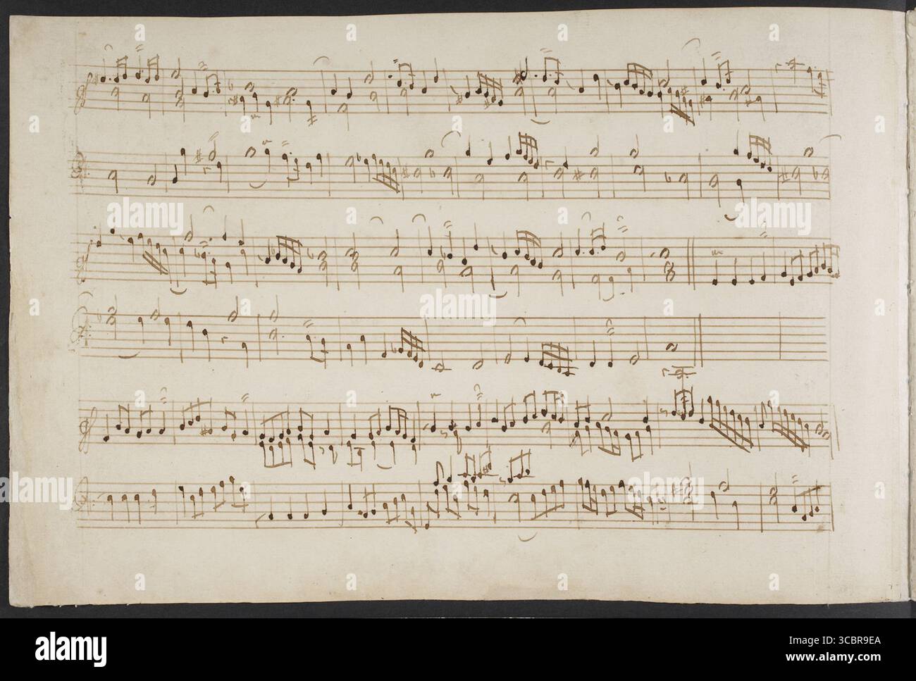 Manuscrit historique de Versets pour orgue dans la main du compositeur anglais George Holmes. Notation musicale manuscrite sur papier vieilli, mettant en valeur la musique d'orgue de l'époque baroque. Banque D'Images