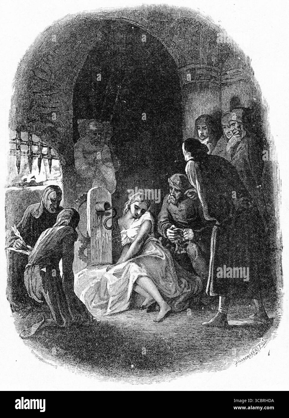 Illustration tirée d'une première édition française du livre de Victor Hugo le bossage de notre Dame, Banque D'Images