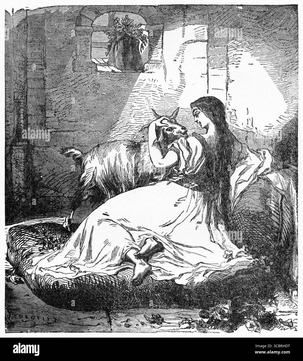 Illustration tirée d'une première édition française du livre de Victor Hugo le bossage de notre Dame, Banque D'Images