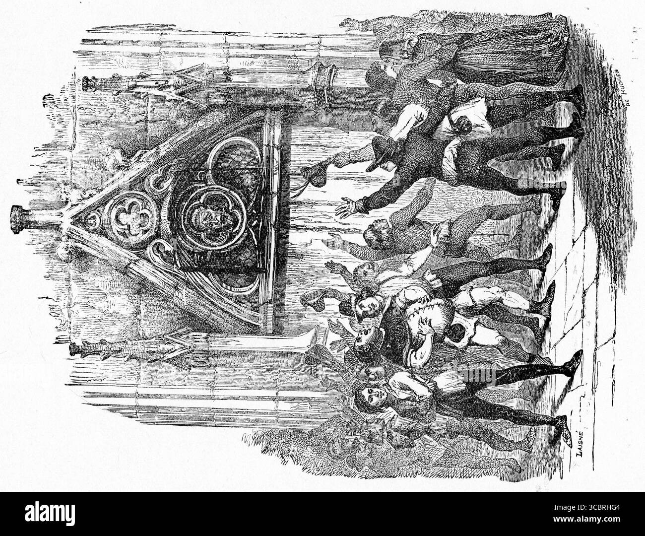 Illustration tirée d'une première édition française du livre de Victor Hugo le bossage de notre Dame, Banque D'Images
