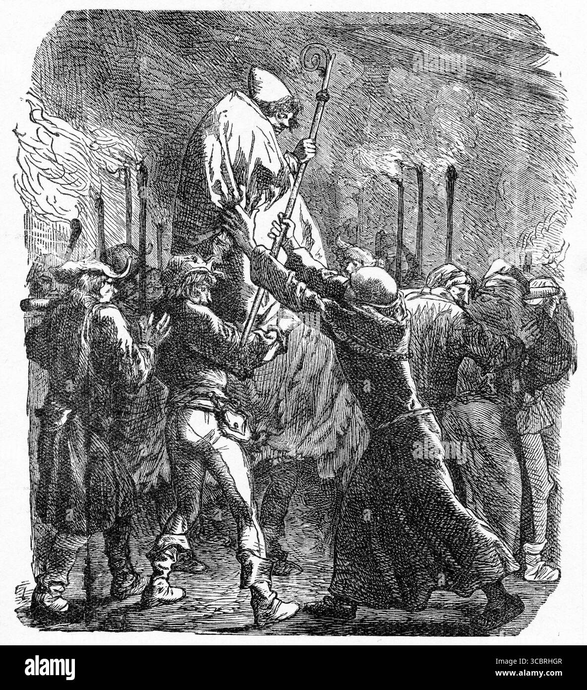 Illustration tirée d'une première édition française du livre de Victor Hugo le bossage de notre Dame, Banque D'Images