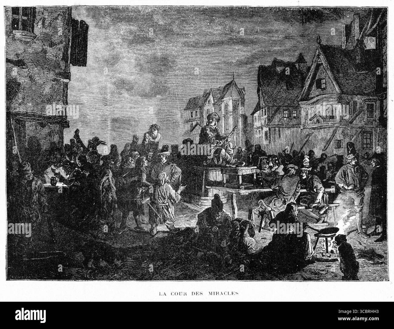 Illustration tirée d'une première édition française du livre de Victor Hugo le bossage de notre Dame, Banque D'Images