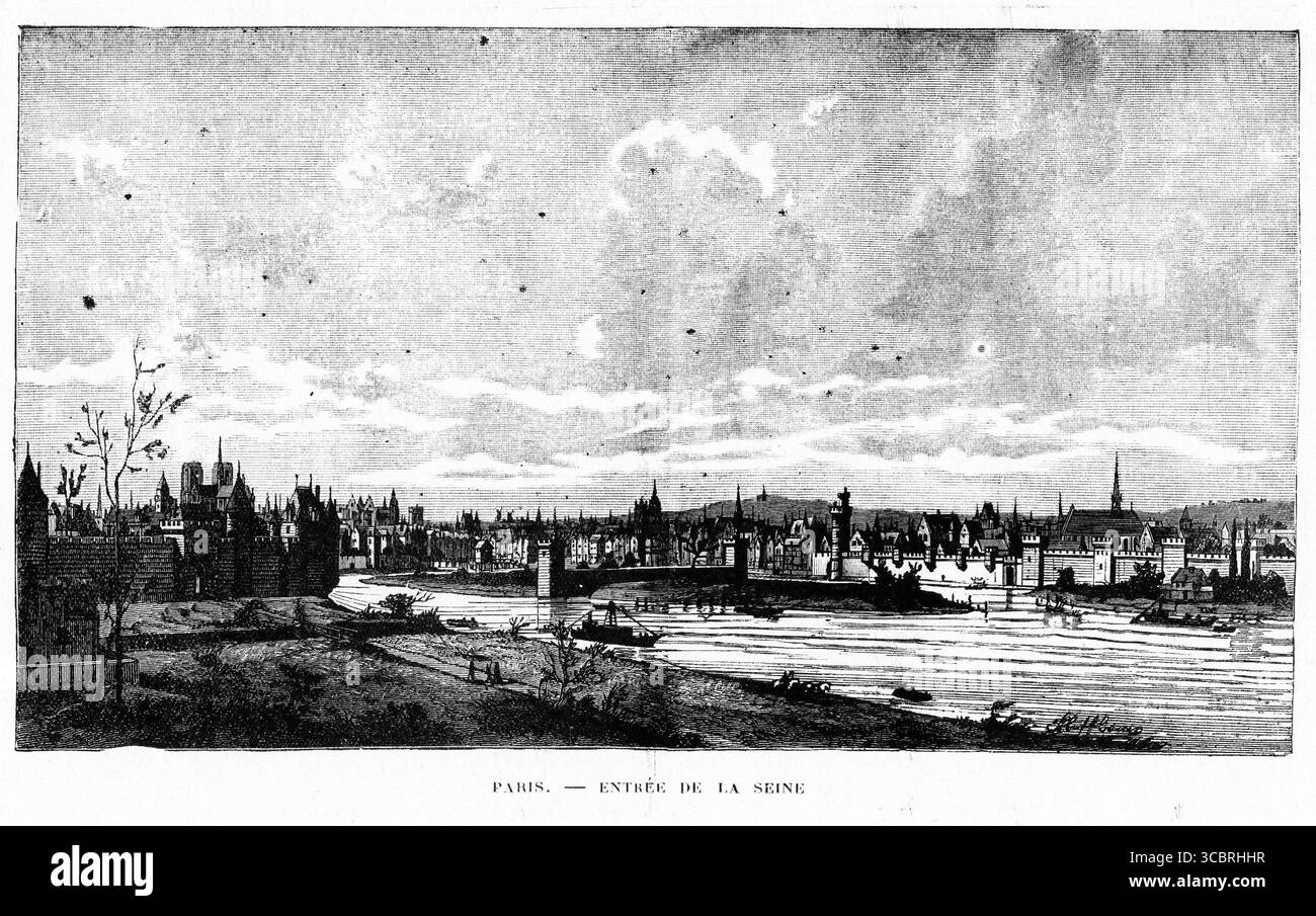 Illustration tirée d'une première édition française du livre de Victor Hugo le bossage de notre Dame, Banque D'Images