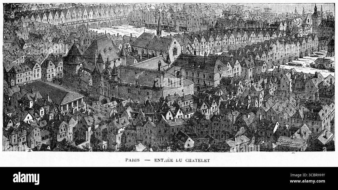 Illustration tirée d'une première édition française du livre de Victor Hugo le bossage de notre Dame, Banque D'Images